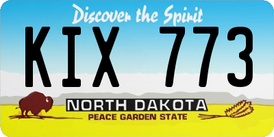 ND license plate KIX773