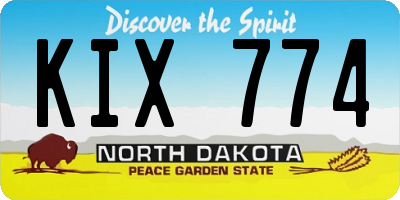 ND license plate KIX774