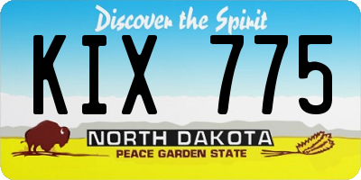 ND license plate KIX775