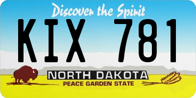 ND license plate KIX781
