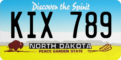 ND license plate KIX789