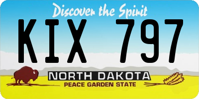 ND license plate KIX797