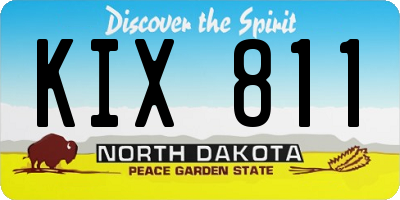 ND license plate KIX811