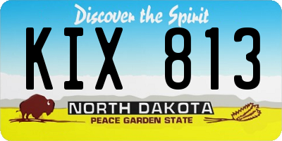 ND license plate KIX813
