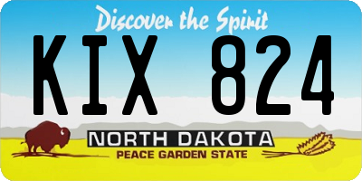 ND license plate KIX824