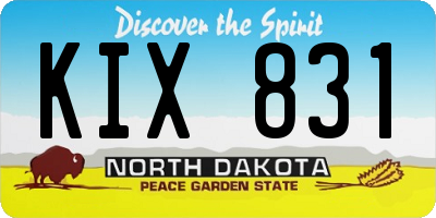 ND license plate KIX831