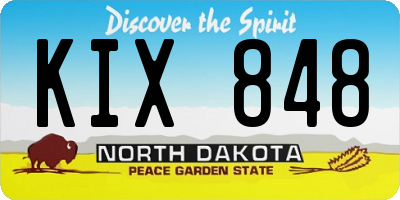 ND license plate KIX848