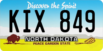 ND license plate KIX849