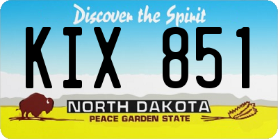 ND license plate KIX851