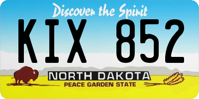 ND license plate KIX852