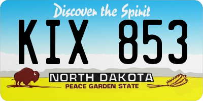 ND license plate KIX853