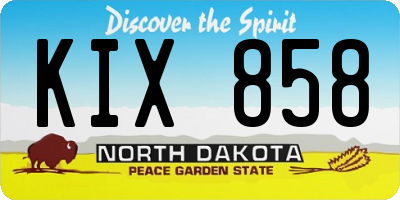 ND license plate KIX858