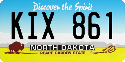 ND license plate KIX861