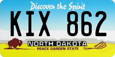 ND license plate KIX862