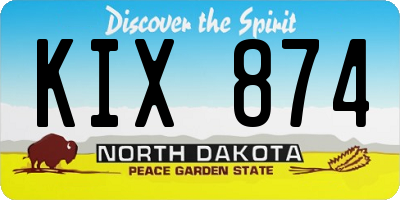 ND license plate KIX874