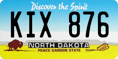 ND license plate KIX876