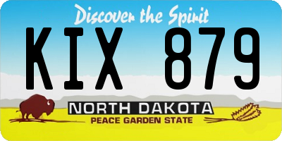 ND license plate KIX879