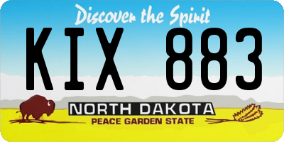ND license plate KIX883