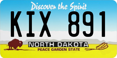 ND license plate KIX891