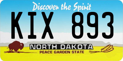 ND license plate KIX893