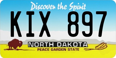 ND license plate KIX897
