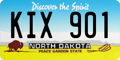 ND license plate KIX901