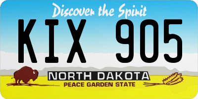 ND license plate KIX905
