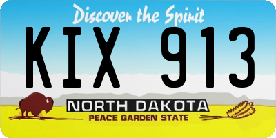 ND license plate KIX913