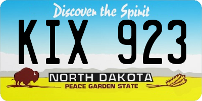 ND license plate KIX923