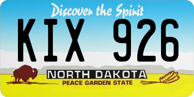 ND license plate KIX926