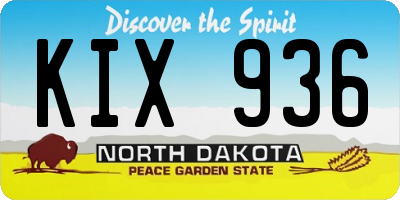 ND license plate KIX936
