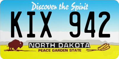 ND license plate KIX942