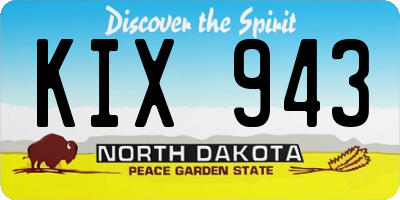 ND license plate KIX943