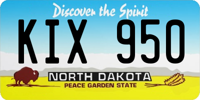 ND license plate KIX950