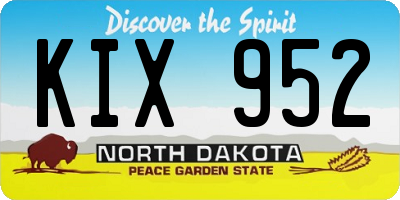 ND license plate KIX952