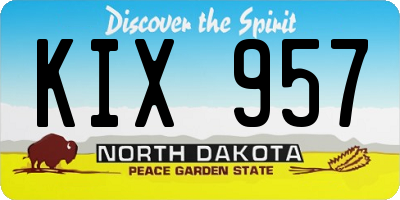 ND license plate KIX957