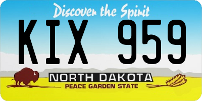 ND license plate KIX959