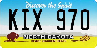 ND license plate KIX970