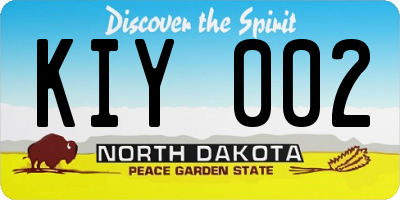 ND license plate KIY002