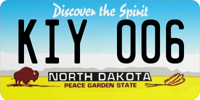 ND license plate KIY006