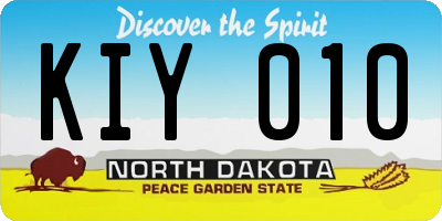 ND license plate KIY010