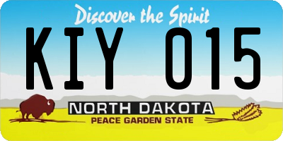ND license plate KIY015