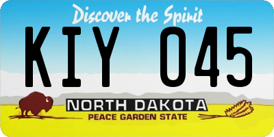 ND license plate KIY045