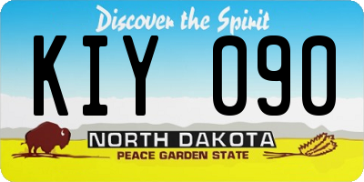 ND license plate KIY090