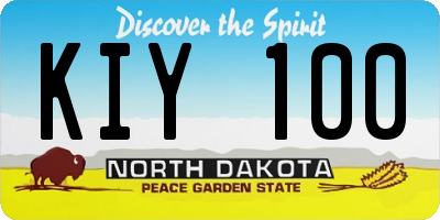 ND license plate KIY100