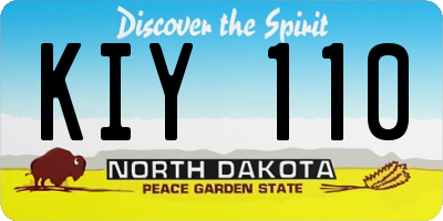 ND license plate KIY110