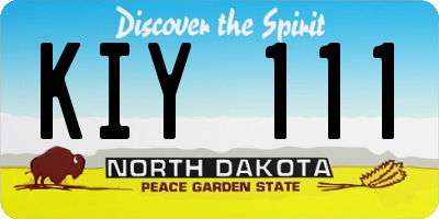 ND license plate KIY111