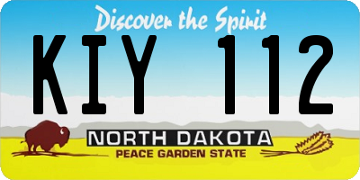 ND license plate KIY112