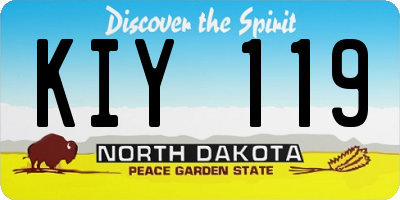 ND license plate KIY119