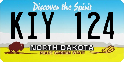 ND license plate KIY124